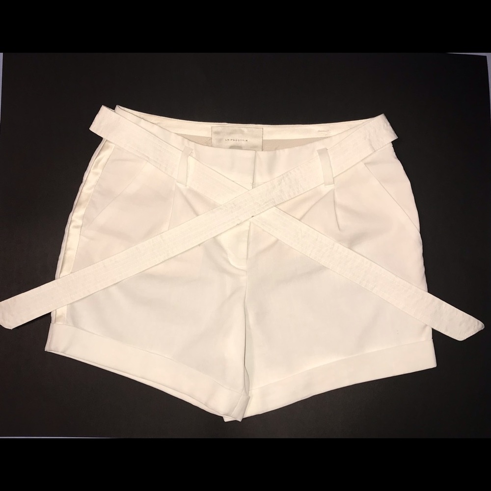 Anthropologie Leifsdottir White Tuxedo Stripe Shorts - size 8